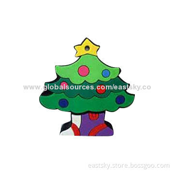 Customized Christmas Tree-shaped USB Flash Drive, Made of Soft PVC Material, OEM Orders are Welcome
